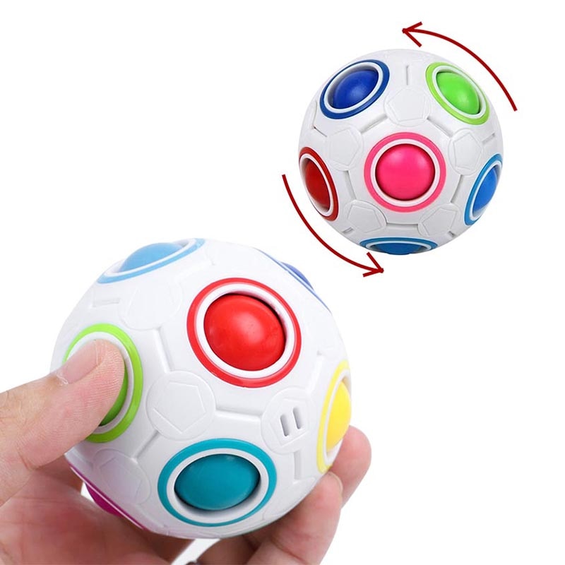 Cubo mágico de Rubix para niños y adultos, Bola de rompecabezas de fútbol de velocidad, Bola de descompresión para aliviar el estrés