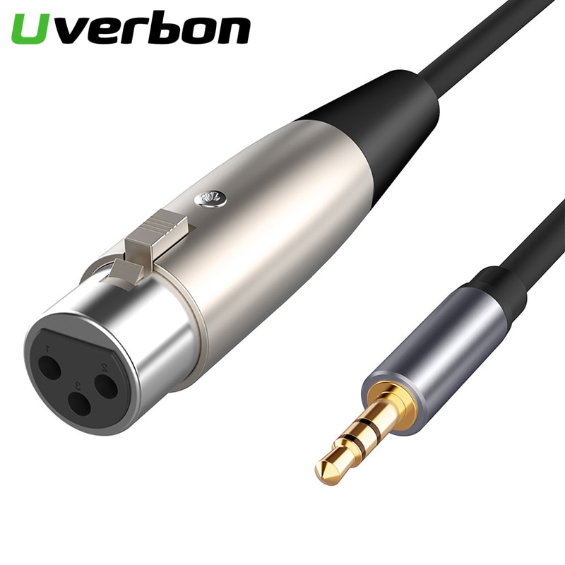 Cable de Audio XLR de 3 pines, conector macho a hembra de 3,5mm, para micrófono, altavoces, consolas de sonido, amplificador