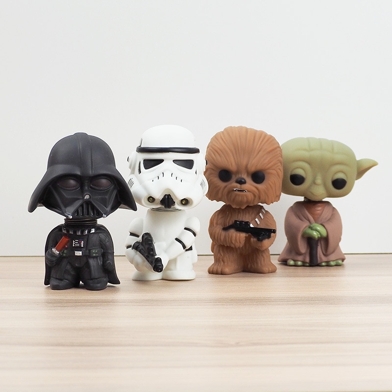 Figuras de acción de Disney Kawaii Star WarsAnime, Darth Vader Yoda, accesorios para habitación de coche, modelo de adorno, juguetes para niños, regalo