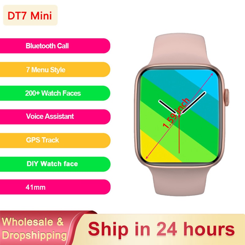Reloj inteligente DT7 de 41 MM para hombre y mujer, pulsera con Bluetooth, llamadas, GPS, rastreador, Fitness, personalizado, PK W27 Pro, novedad de 2022