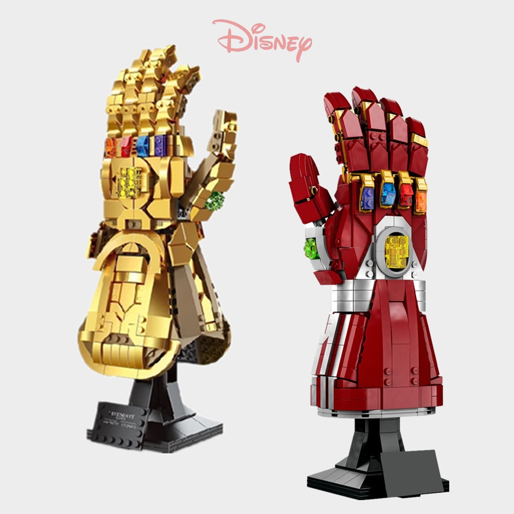 Disney-Marvels Avengers, Iron Man, Thanos, Infinity Glove, Gauntlet, Heroes Weapon, 76191, 76223, Toy, Building Block, Set de regalo para niños