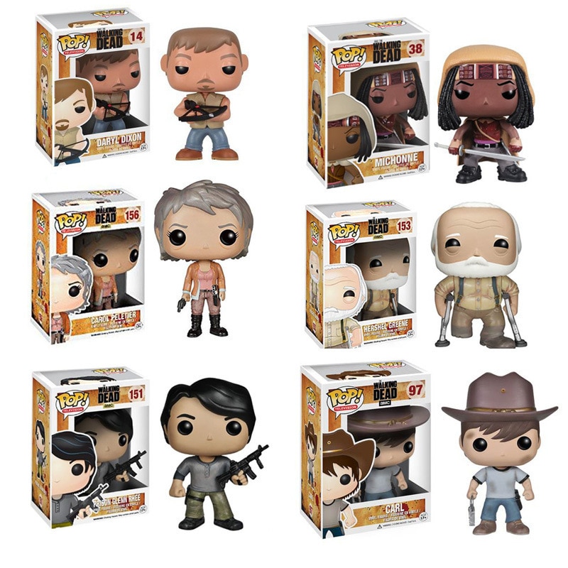 FUNKO POP-figuras de acción de personajes de The Walking Dead, muñecos de la serie Merle, XON, Michonne, Carol, Peletier, Carl, Zombie, juguete Hallow