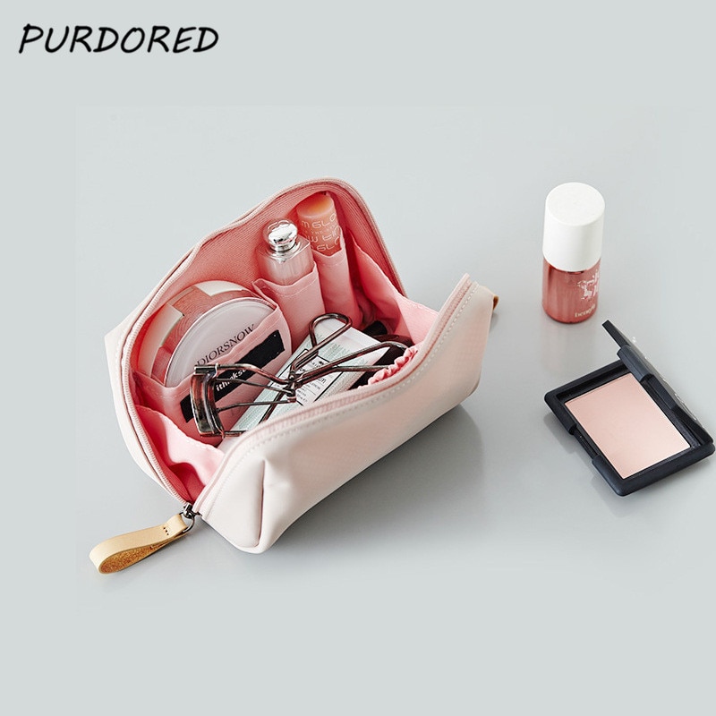 PURDORED-Bolsa de cosméticos de estilo coreano para mujer, bolsa de maquillaje resistente al agua, Neceser de viaje, estuche de belleza, organizador, 1 ud.