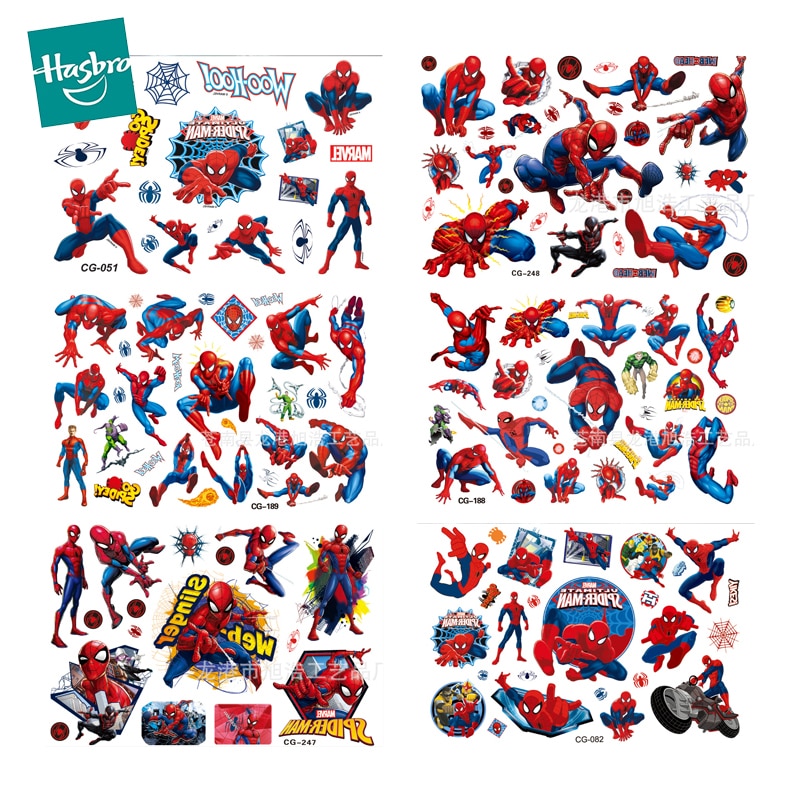 Tatuaje temporal de Marvel, Spiderman, Capitán, Batman, accesorio de Anime, pegatina impermeable, decoración de fiesta, juguetes para niños, regalo de cumpleaños