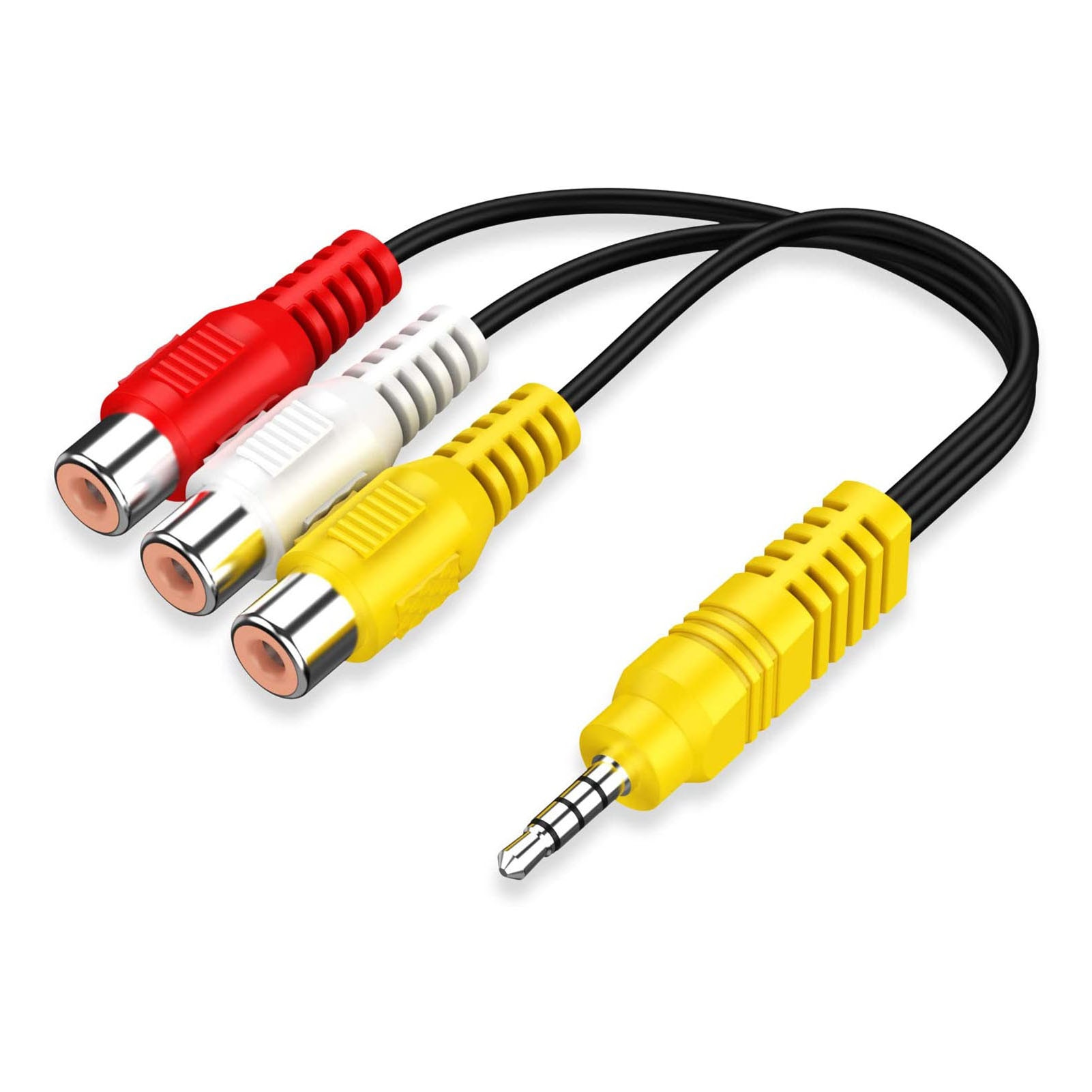 Cable adaptador AV de 3,5mm a 3 RCA, componente de vídeo para TV TCL | Cable de vídeo hembra RCA rojo, blanco y amarillo