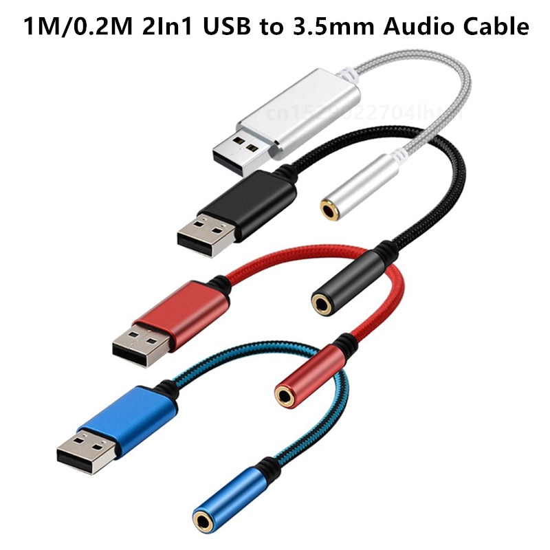 Cable de Audio USB 2 en 1 de 0,2 m a 3,5mm, adaptador de auriculares auxiliar para ordenador, para auriculares app-le be-ats