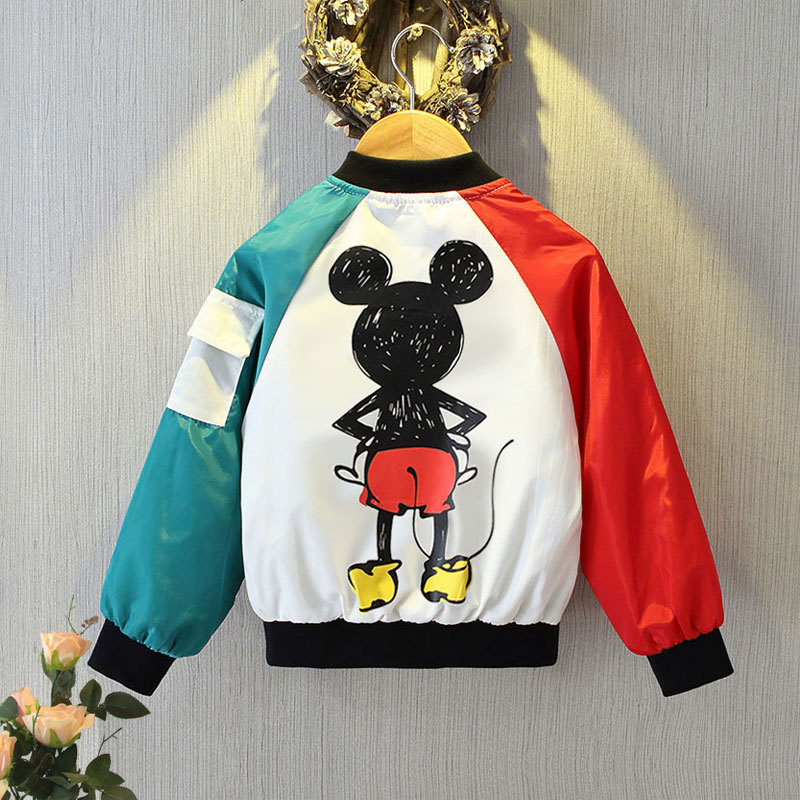 Chaqueta de Mickey Mouse para niños y niñas, uniforme de béisbol con dibujos animados, ropa de abrigo informal para niños de 2 a 12 años, primavera 2022