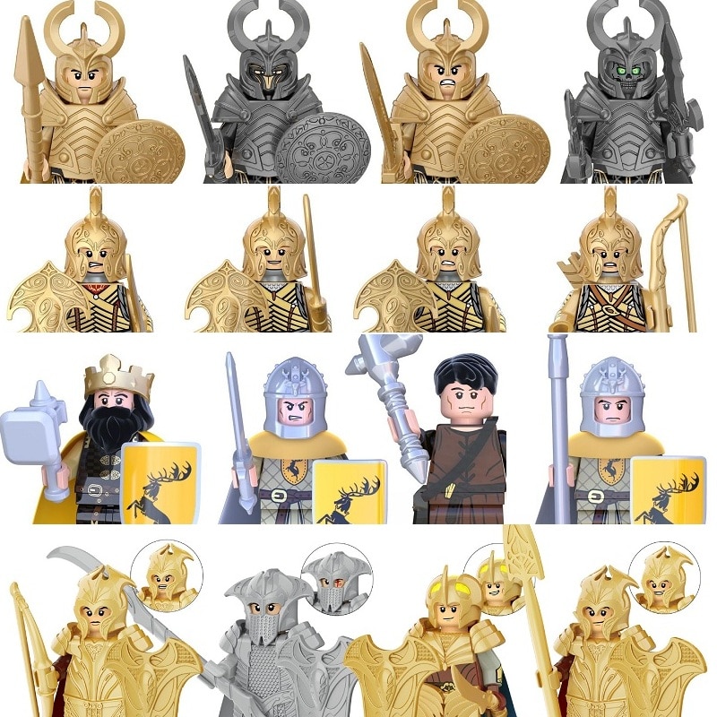 Figura de acción de Mini Lord Of Elf para niños, Orcs Army gandf, Dwarf, caballero, Juego de tronos, bloques de construcción, anillos, juguetes para niños, regalo