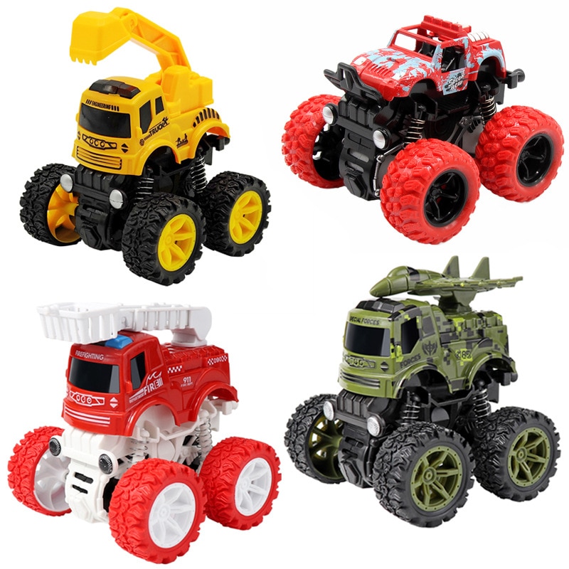 Vehículo todoterreno de inercia de tracción en las cuatro ruedas, camión de bomberos militar, coches para niños, regalo para niños, juguetes calientes para niños de 2 a 4 años
