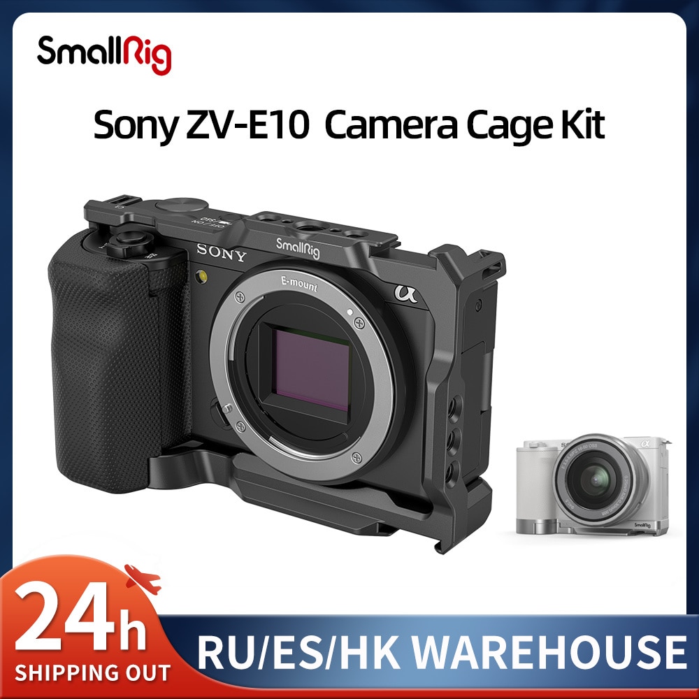 SmallRig-jaula de cámara Sony ZV-E10 con mango de silicona, placa de liberación rápida Arca integrada, Kit de aparejo para Sony ZV-E10 3538